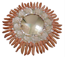 Pink Coral Convex Mirror